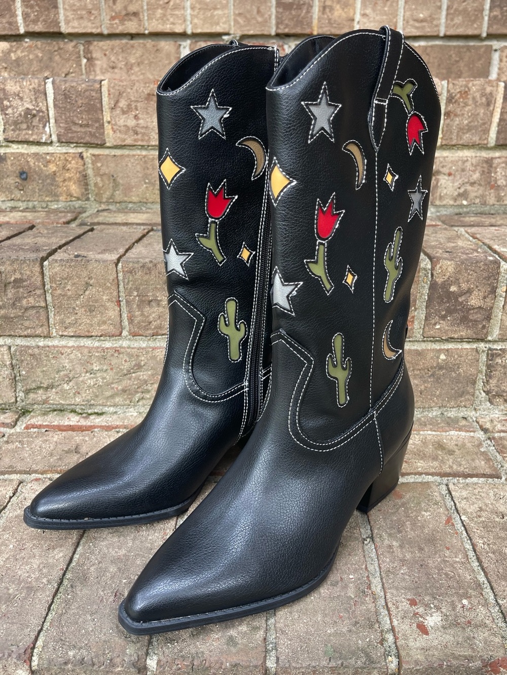 NOBO No Boundaries Western Embroidered Black Boots Women’s Size 10